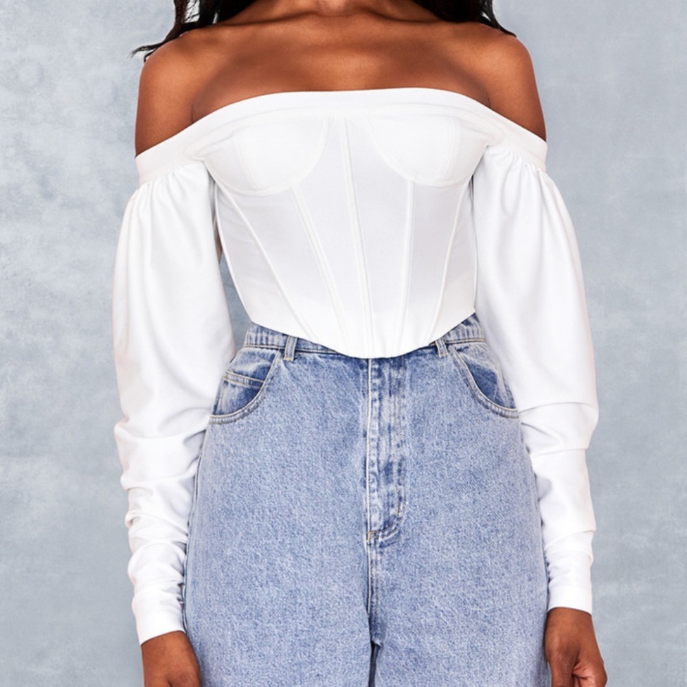 MISTRESS ROCKS WHITE CORSET TOP